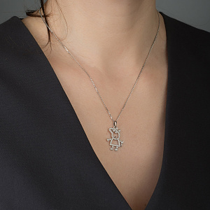 Золотой кулон с фианитами (кубическим цирконием) (2б_п-229) фотография