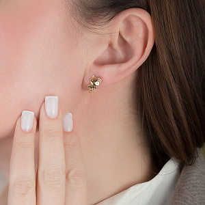 Золоті сережки з фіанітами (кубічним цирконієм) (1б_с-264) фотографія