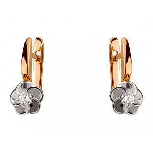 Золотые серьги с бриллиантами (01-19029810) фотография