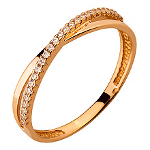 Золотое кольцо с цирконием куб. (01-19089310)