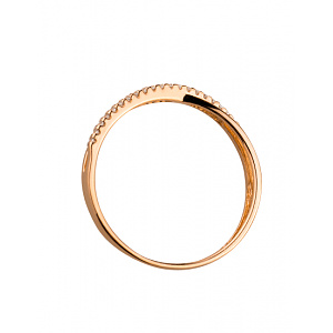 Золотое кольцо с цирконием куб. (01-19089310) фотография