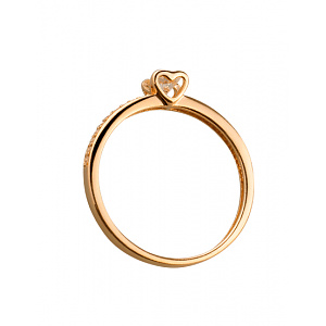 Золотое кольцо с цирконием куб. (01-19223810) фотография