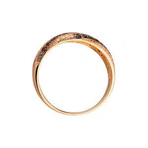 Золотое кольцо с цирконием куб. (01-19334910) фотография