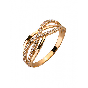 Золотое кольцо с цирконием куб. (01-200202510) фотография