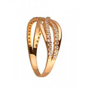 Золотое кольцо с цирконием куб. (01-200202510) фотография