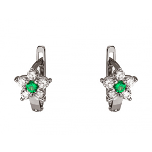 Золоті сережки з цирконієм куб. (01-200283110) фотографія