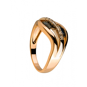 Золотое кольцо с бриллиантами  и  корундами (01-200331510) фотография