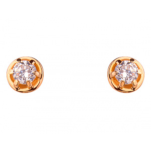 Золотые серьги с цирконием куб. (01-200331610) фотография