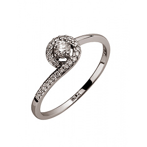 Золота каблучка з діамантами (01-200346910) фотографія