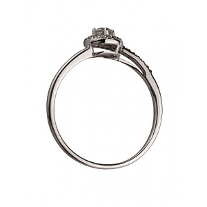 Золота каблучка з діамантами (01-200346910) фотографія