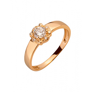 Золота каблучка з цирконієм куб. (01-200364910) картинка Золота каблучка з цирконієм куб. (01-200364910) фотографія