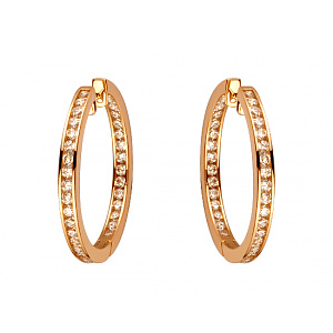 Золотые серьги с цирконием куб. (01-200465910) фотография