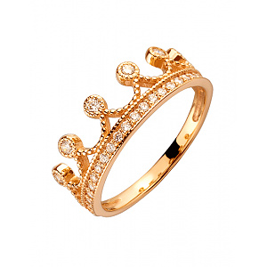 Золотое кольцо с цирконием куб. (01-200481210) фотография