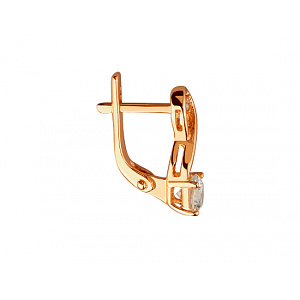 Золоті сережки з цирконієм куб. (01-200510810) фотографія