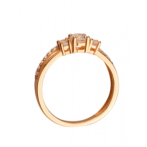 Золотое кольцо с цирконием куб. (01-200512310) фотография