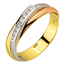 Золота каблучка з діамантами (01-200590010)