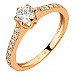 Золота каблучка з фіанітом (цирконієм куб.) 01-200746010 фотографія 1