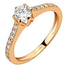 Золота каблучка з фіанітом (цирконієм куб.) (01-200746010)