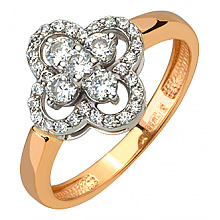 Золота каблучка з фіанітом (цирконієм куб.) (01-200749310)