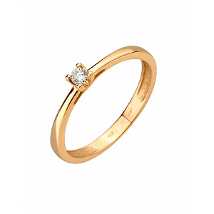 Золота каблучка з діамантом (01-200788510) фотографія