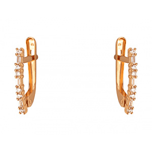 Золоті сережки з фіанітом (цирконієм куб.) (01-200807510) фотографія