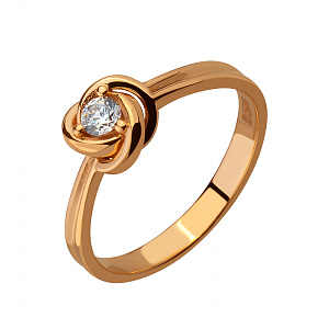 Золота каблучка з цирконієм куб. (1б_к-198) фотографія