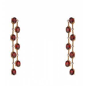 Золотые серьги с гранатом (1б_с-199) фотография