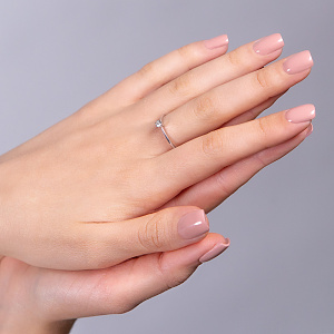 Золота каблучка з діамантом (2б_к-235) фотографія