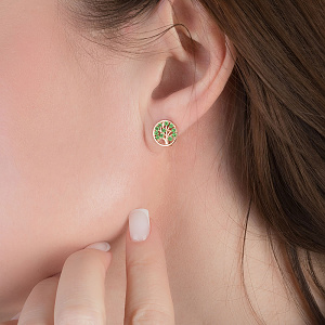 Золоті сережки з фіанітами (кубічним цирконієм) (1б_с-282) фотографія