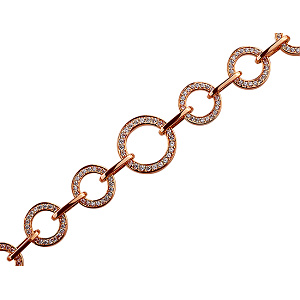 Золотой браслет с фианитом (01-17495211) фотография