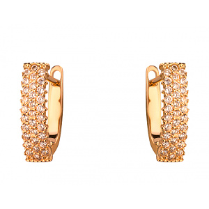 Золоті сережки з цирконієм куб. (01-19096211) фотографія