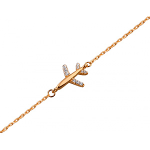 Золотой браслет с цирконием куб. (01-19223811) фотография