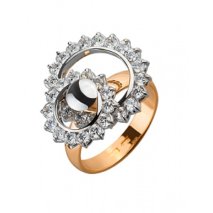 Золотое кольцо с цирконием куб. (01-19252811) фотография