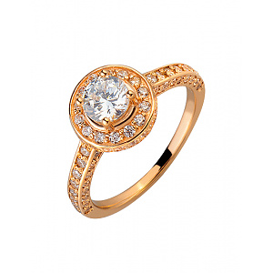 Золота каблучка з цирконієм куб. (01-200063911) фотографія