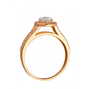 Золотое кольцо с цирконием куб. (01-200175311) фотография