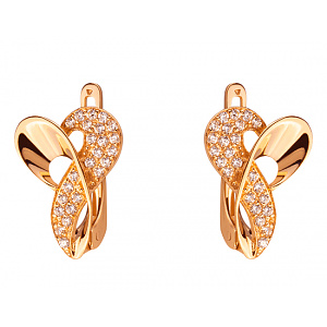 Золотые серьги с цирконием куб. (01-200295211) фотография