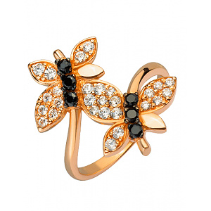 Золотое кольцо с цирконием куб. (01-200381511) фотография