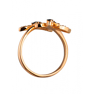 Золотое кольцо с цирконием куб. (01-200381511) фотография