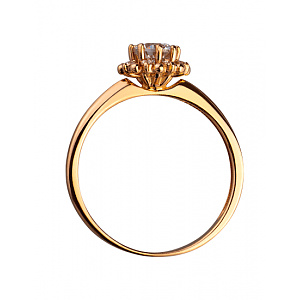 Золотое кольцо с цирконием куб. (01-200388311) фотография