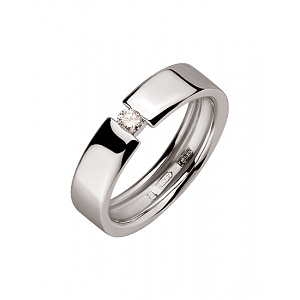 Золота обручка з діамантом (01-200395311) фотографія