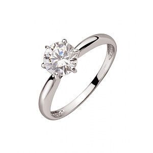 Золота каблучка з цирконієм куб. (01-200404811) фотографія