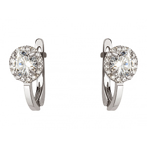 Золоті сережки з цирконієм куб. (01-200433011) фотографія