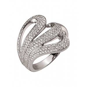 Золота каблучка з діамантами (01-200452911) фотографія