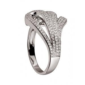 Золота каблучка з діамантами (01-200452911) фотографія