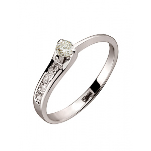 Золота каблучка з діамантами (01-200487511) фотографія