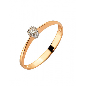 Золотое кольцо с бриллиантом (01-200512311) фотография