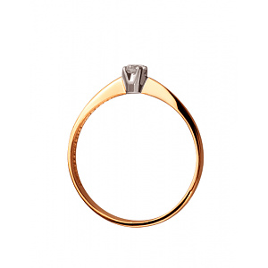Золотое кольцо с бриллиантом (01-200512311) фотография