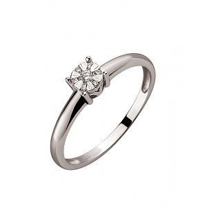 Золота каблучка з діамантами (01-200530711) фотографія