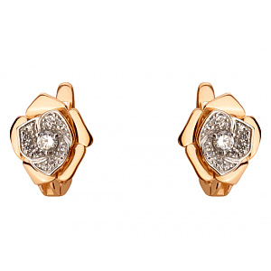 Золоті сережки з цирконієм куб. (01-200566911) фотографія