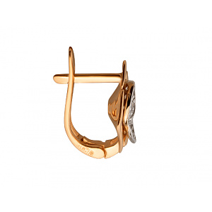 Золоті сережки з цирконієм куб. (01-200566911) фотографія